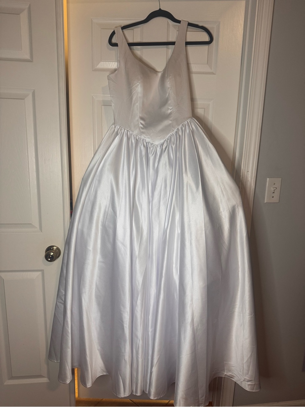 White Satin Ball Gown Kids Dress